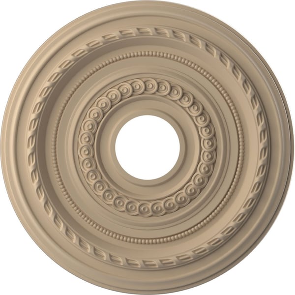 Ekena Millwork Cole PVC Medallion (Canopies up to 4 1/2"), 16"OD x 3 1/2"ID x 1"P, UltraCover Satin Smokey Beige CMP16COGBE - main